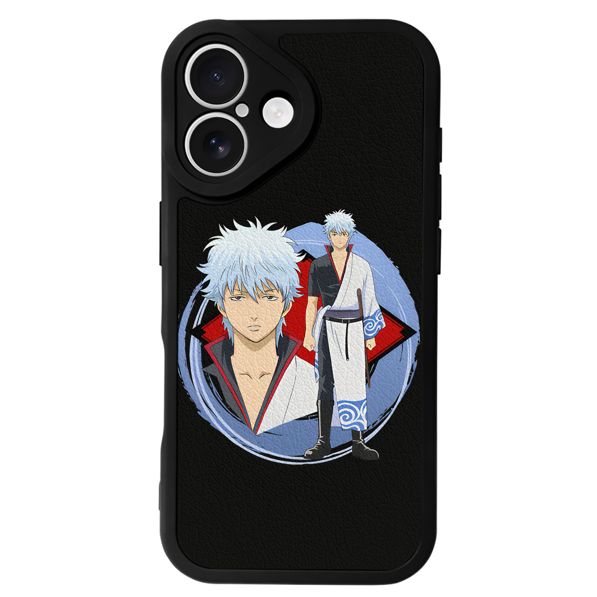 （画像用） ぎんたま 坂田銀時（さかたぎんとき） 神楽 志村新八（しむら しんぱち） GINTAMA Sakata Gintoki Kagura Shimura Shinpachi 【iPhone 16シリーズ対応】シリコンスマホケース（レザー調） 材質：シリコン